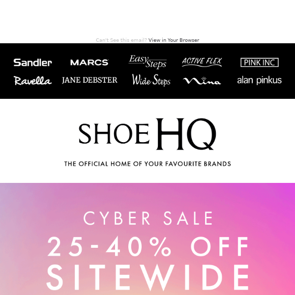 CYBER SALE: 25-40% Off