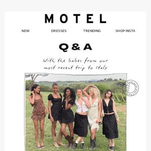 Q & A w ~ Our Italy trip girls