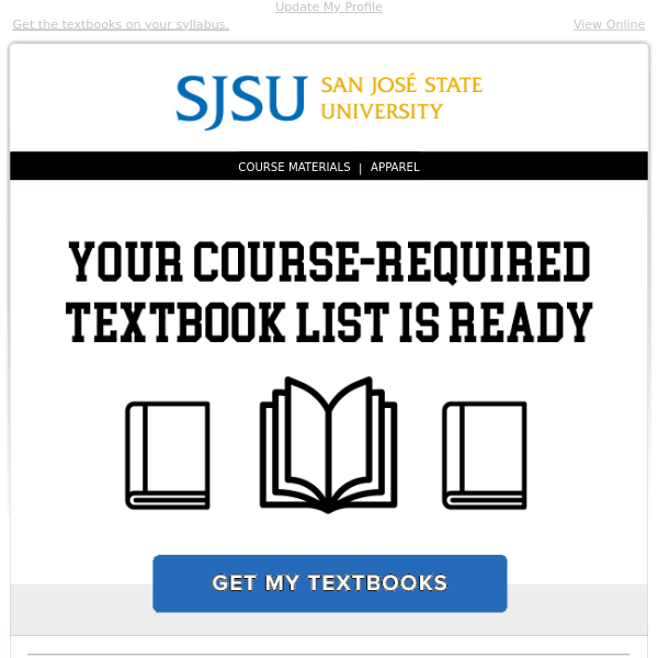 Here is your customized textbook list…