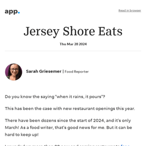 Jersey Shore Eats: How many restaurants have opened at the Shore this year? Dozens!