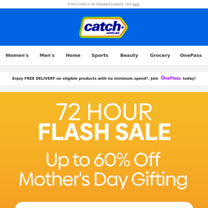 🎁 72hr Flash Sale: Up to 60% Off Mother's Day Gifting