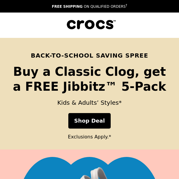 Back-to-School: FREE Jibbitz™ 5-Pack when...