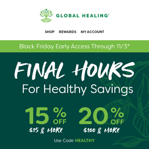 Black Friday Savings ENDS TONIGHT ⏳