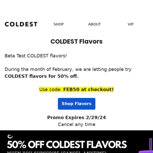 50% off flavors...⚫