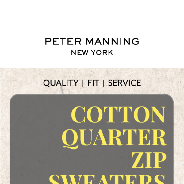 LANDING: New Cotton Quarter Zip Sweaters