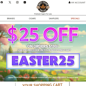 🐣 $25 Off Your Order 🐣