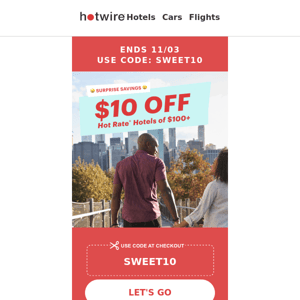 72-HOUR SALE: Holiday Travel Plans? Get Started with $10 Off!