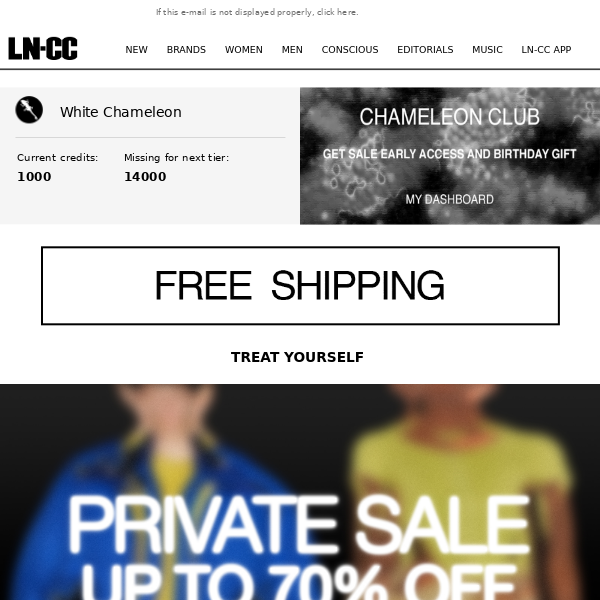 Hi LN-CC! Keep Shopping: Private Sale Up To 70% Off