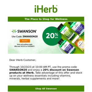  20% off Swanson ⭐