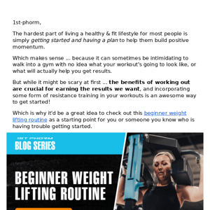 💪 1st Phorm, do you need a better routine?
