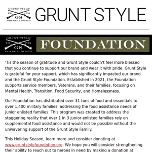 Spread Holiday Cheer: Support Grunt Style Foundation