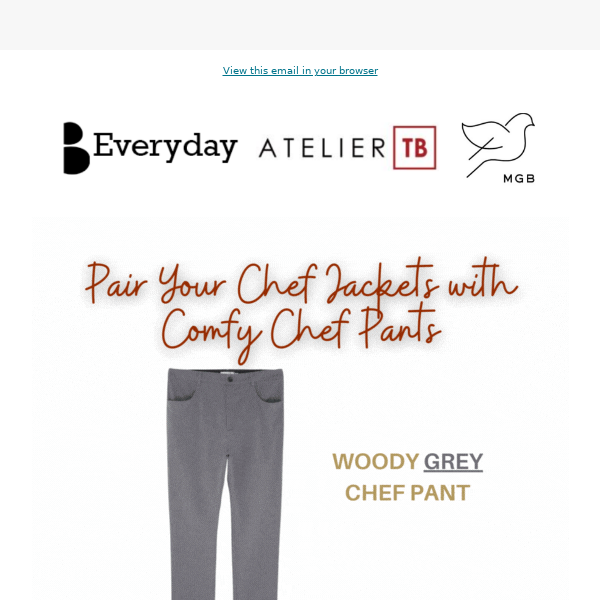 Comfy chef pants to pair with your chef jackets
