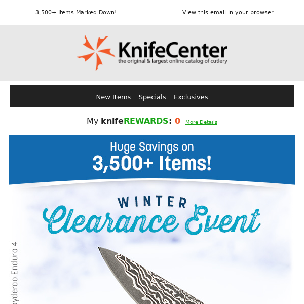 Winter Clearance Event Starts Now!