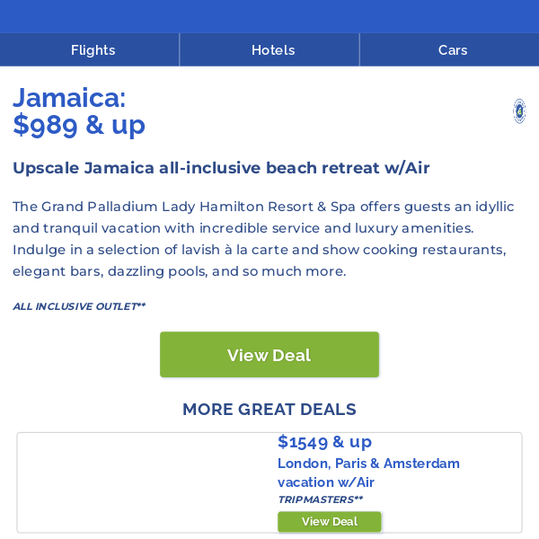 $989+ Jamaica all-incl. beach retreat w/Air