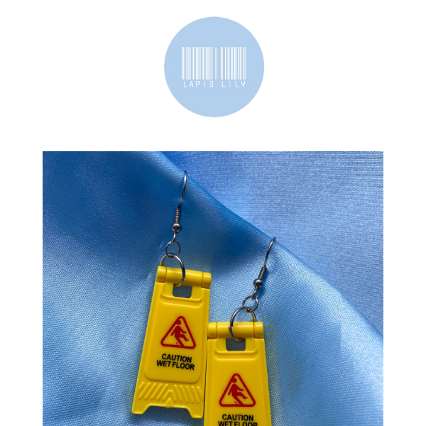 ⚠️Caution⚠️ Wet Floor Sign Earrings