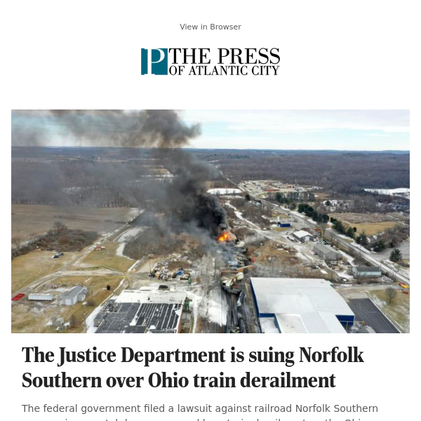 The Justice Department is suing Norfolk Southern over Ohio train derailment