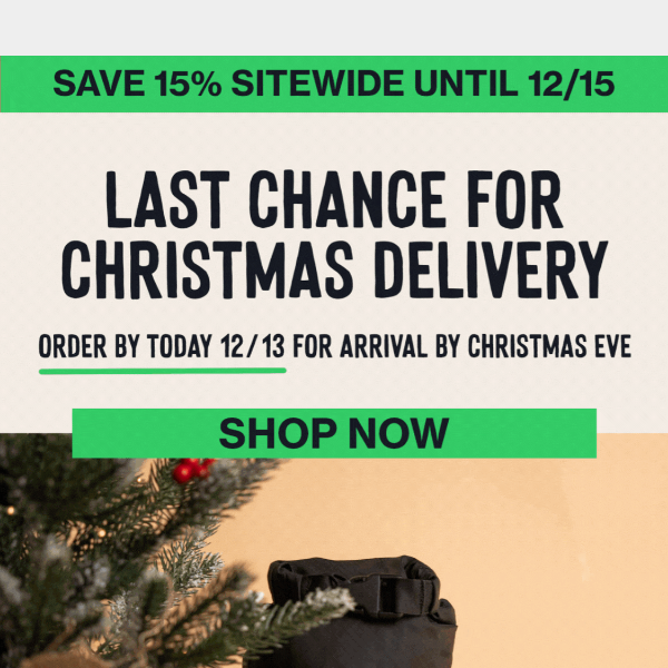 Last Call for Holiday Delivery!