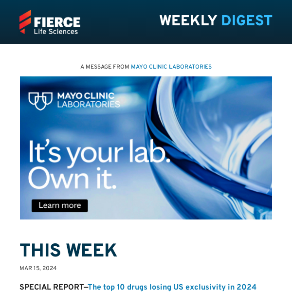 | 03.15.24 | The top 10 drugs losing US exclusivity; Wegovy wins cardio risk nod; Merck clutches Pearl with $1B bet