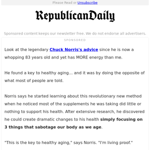 Chuck Norris: THIS is the key to healthy aging