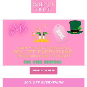 20% OFF EVERYTHING 🍀