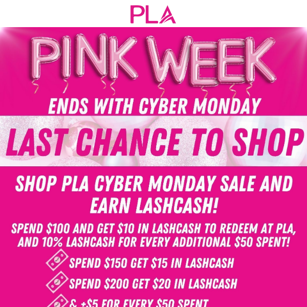 Last time to shop our PINK WEEK deals! 💕