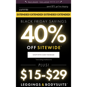 40% OFF ALL - Extended!