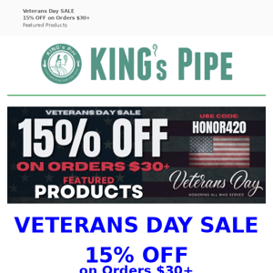 🇺🇸 15% OFF Veterans Day SALE 🎖️