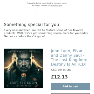 NEW! John Lunn, Eivør and Danny Saul - The Last Kingdom: Destiny Is All [CD]