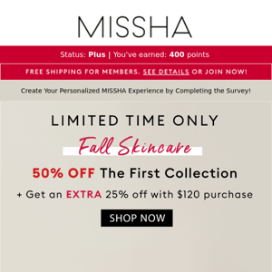 Happening Now: 50% Off The First Collection for Balanced Skin!
