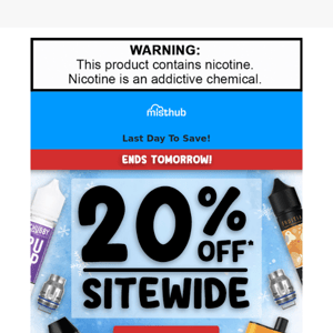 20% OFF 🙌 Ends Tomorrow! ⚠️