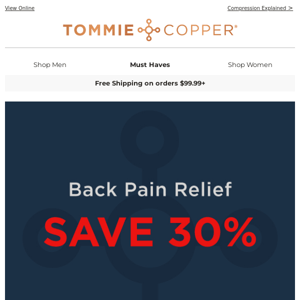 30% off Back Pain Relief