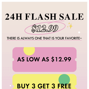 ⚡️Flash Sale ONLY 24H  ⚡️  Buying is Earning ! ! ! 💕