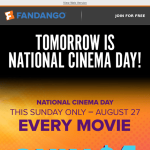 Tomorrow Is National Cinema Day!