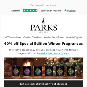 60% off Special Edition Winter Scents 😍