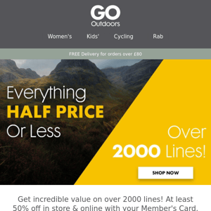 Half Price or Less | Over 2000 Lines