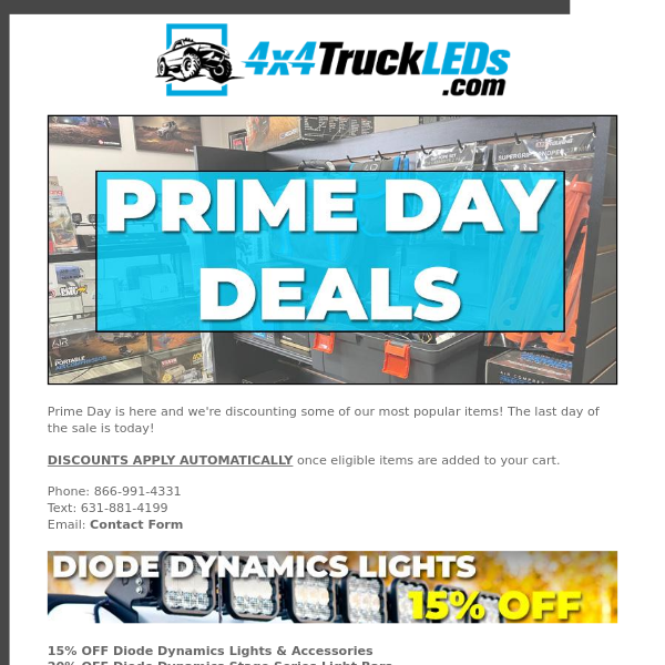 The Final Prime Day is Here! | Save BIG for 2 Days on LED Lights & Accessories!