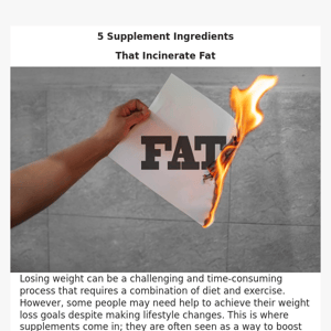 5 Supplement Ingredients That Incinerate Fat