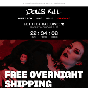 Ends Tomorrow: FREE Overnight Shipping 📦
