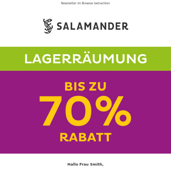 Bis zu 70% Rabatt zur Lagerräumung!