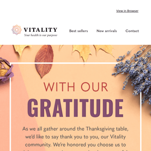 A Special Thank You, from Vitality