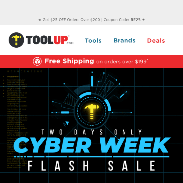 ★ Get $25 OFF! Cyber Week Flash Sale ★