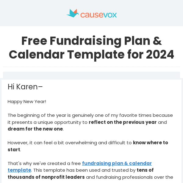 Free Fundraising Plan & Calendar Template for 2024