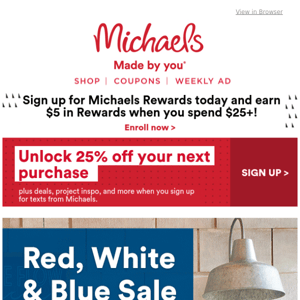 Attention, please: You've unlocked up to 60% off at our Red, White & Blue Sale!