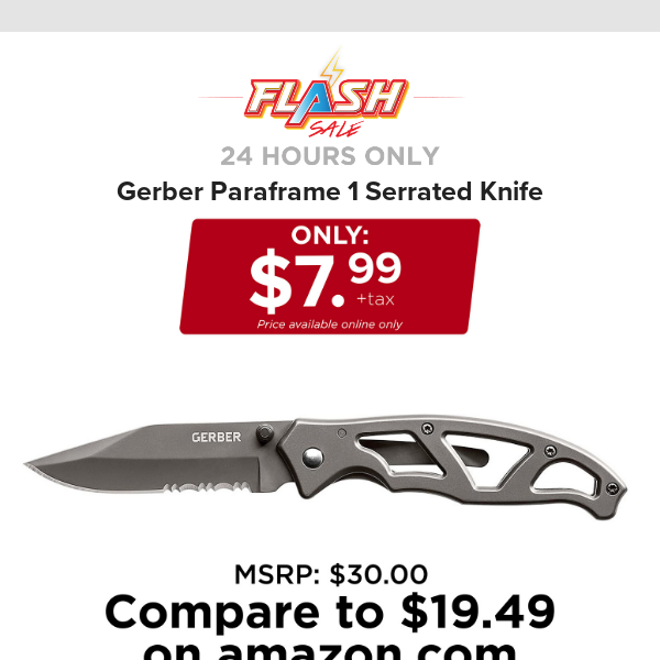 🔥  24 HOURS ONLY | GERBER SERRATED KNIFE | FLASH SALE