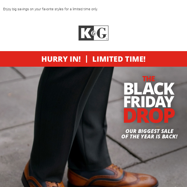 Black Friday’s is ON! Buy 1 Get 1 50% Off Men’s Shoes & Dress Shirts