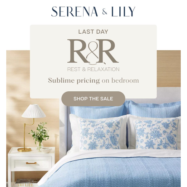 Ends today: Up to 30% off bedroom.