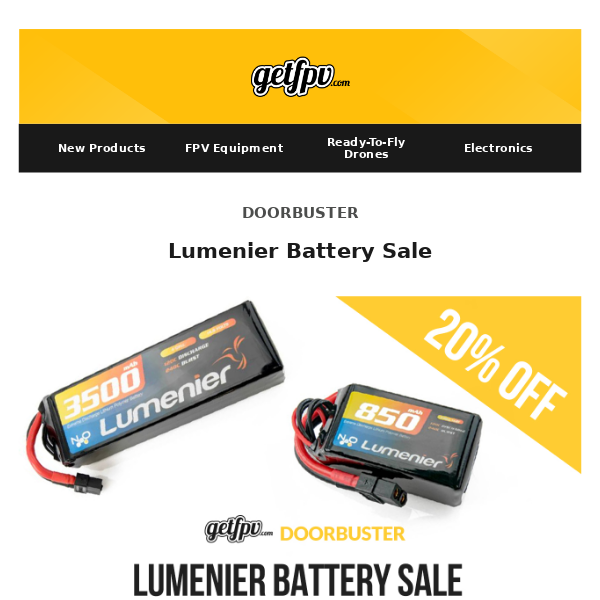 ⬛◾️ Black Friday | Doorbuster Deals | 20% OFF Lumenier and XILO Batteries ◾️ ⬛