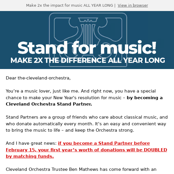 JUST IN! Make 2x the impact for music all year long