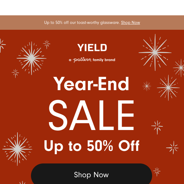 Year-end sale: up to 50% of glassware!