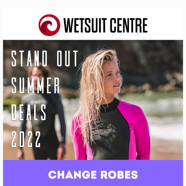 SOME SWEET SUMMER DEALS ON WETSUITS CHANGE ROBES & MORE! 😃